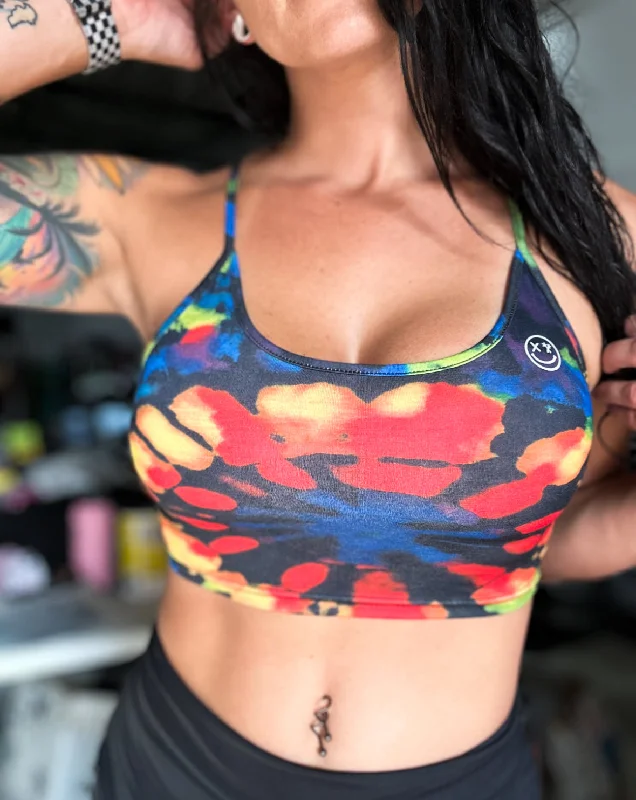 Salty Savage Ladies “Spliced Smile” Cami Crop Tank | Tie Dye fashionable tank top