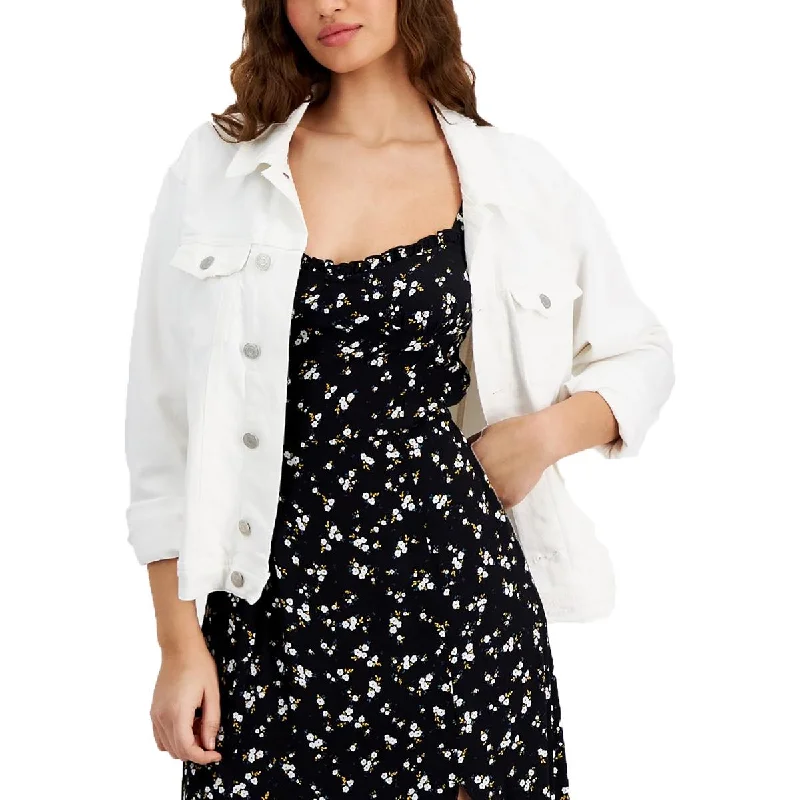 Tommy Jeans Womens Collar Cotton Denim Jacket Toggled Jacket Drawstring Jacket Belted Jacket