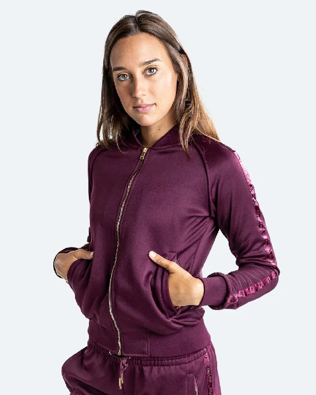 WOMEN'S WHITAKER JACKET - WINE Hooded Jacket Caped Jacket Shawl Collar Jacket