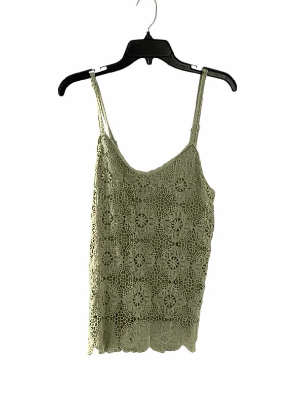 Daytrip Size L Green Tank Top striped tank top