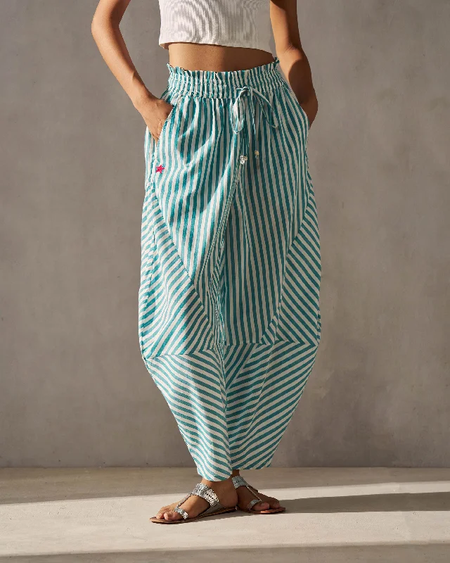 Breeze Pants - Teal & Ivory Modern Bootcut Pants