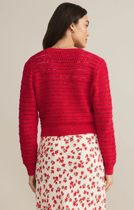 Z Supply Romance Cardigan - Cherry Notch Collar Peter Pan Collar Cowl Neck