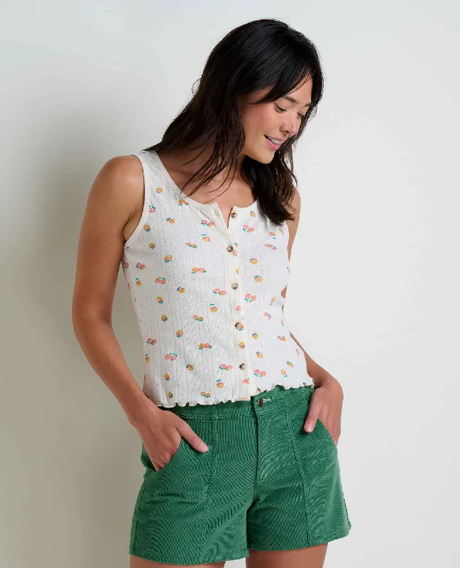 Foothill Pointelle Button Tank stylish tank top