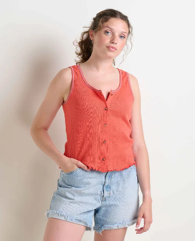 Foothill Pointelle Button Tank adorable tank top