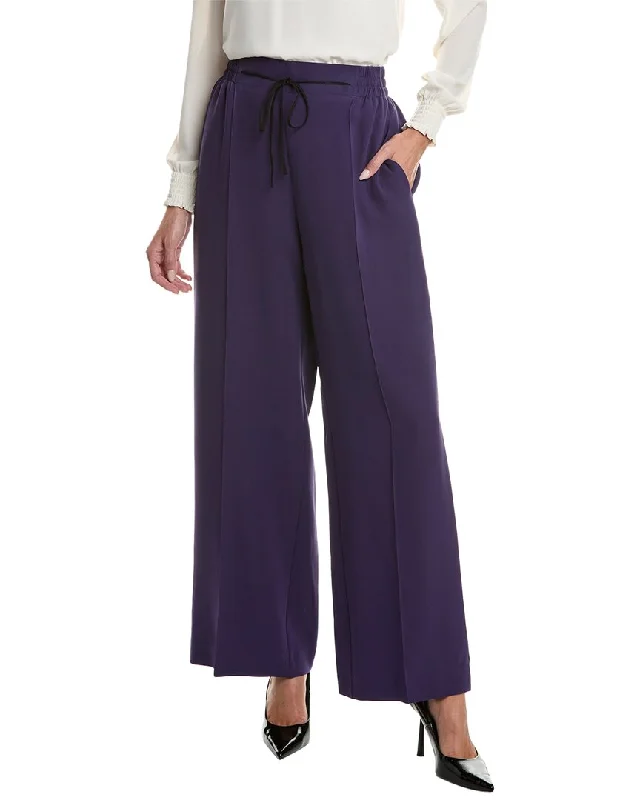 Oscar de la Renta Silk-Blend Pant Elegant High-Waist Pants