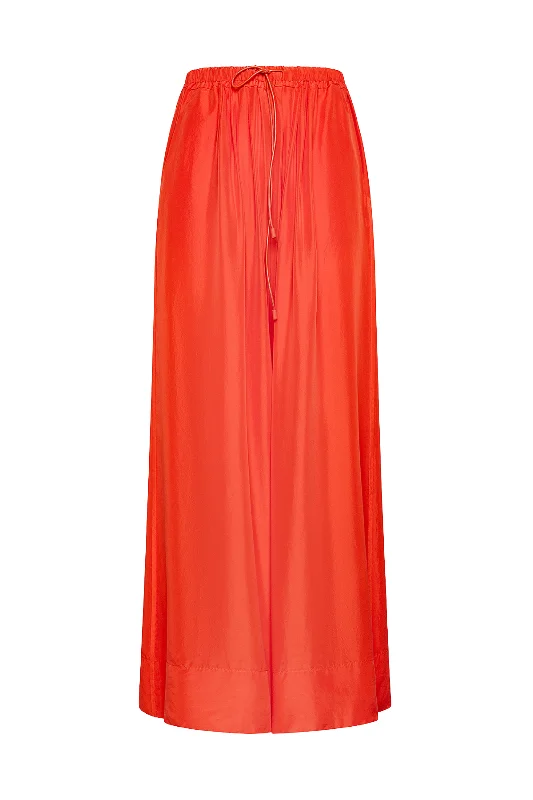 Habotai Silk Drawstring Pants Modern Stretch Trousers