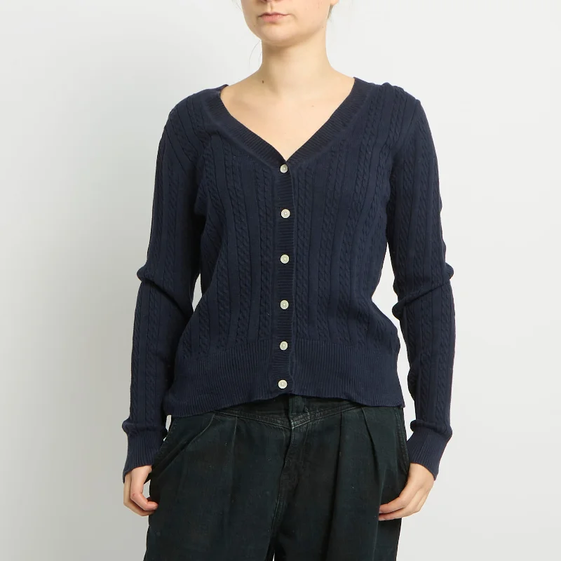 Tommy Hilfiger Cable Knit Cardigan - UK 12 Print Jacquard Patchwork