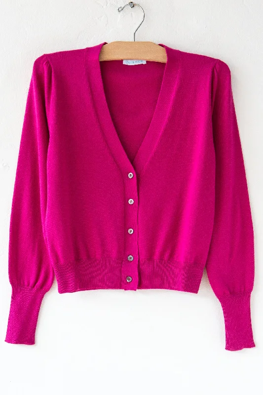 Cotton Cardigan Magenta Button Cardigan Zip Cardigan Pullover Cardigan