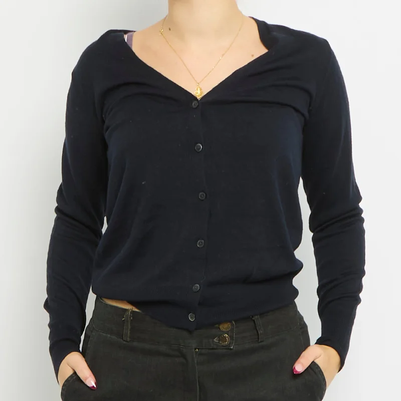 V-Neck Cardigan - UK 10 Sequined Glittery Shiny
