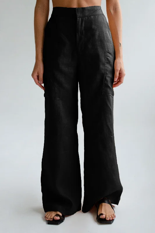 Carpenter Linen Pant - Black Classic Straight-Leg Pants