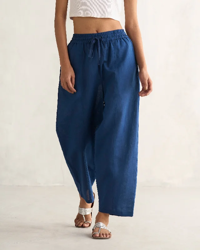 Flayer Drawstring Pants - Navy Soft Stretch Pants