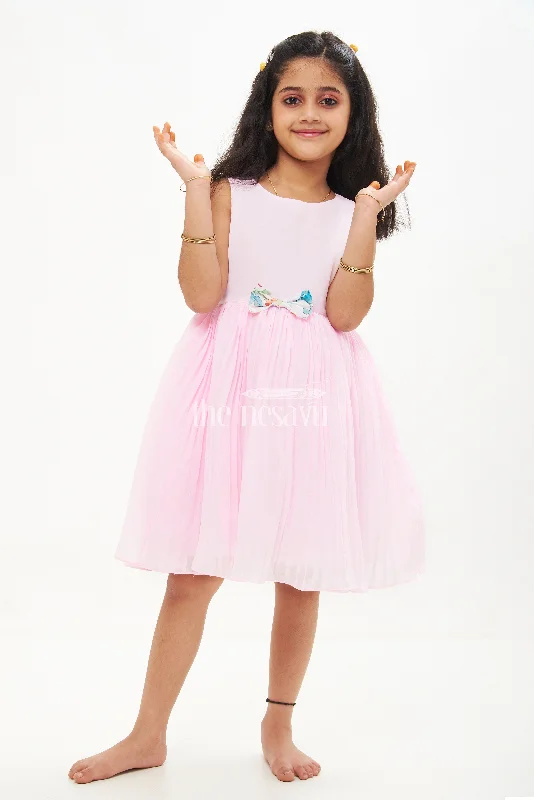 Girls Pink and Purple Fancy Frock with Pastel Floral Jacket and Ruffled Skirt Satin Fabric Silk Fabric Chiffon Fabric