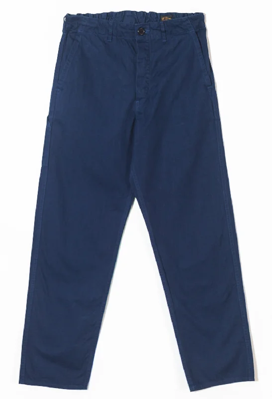orSlow French Work Pants - Blue Slim-Fit Khaki Pants