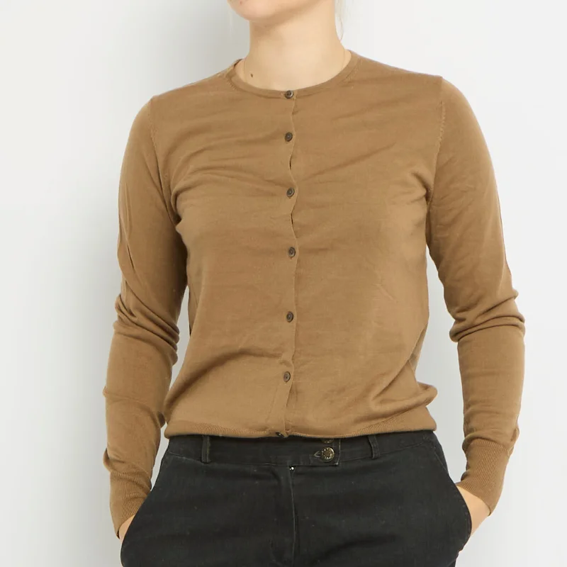 Round Neck Cardigan - UK 10 Transparent Opaque Sheer