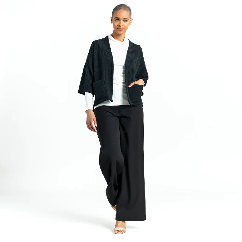Chunky Ribbed - Cropped Pocket Sweater Cardigan - Black - Final Sale! Long Cardigan Short Cardigan Medium Cardigan