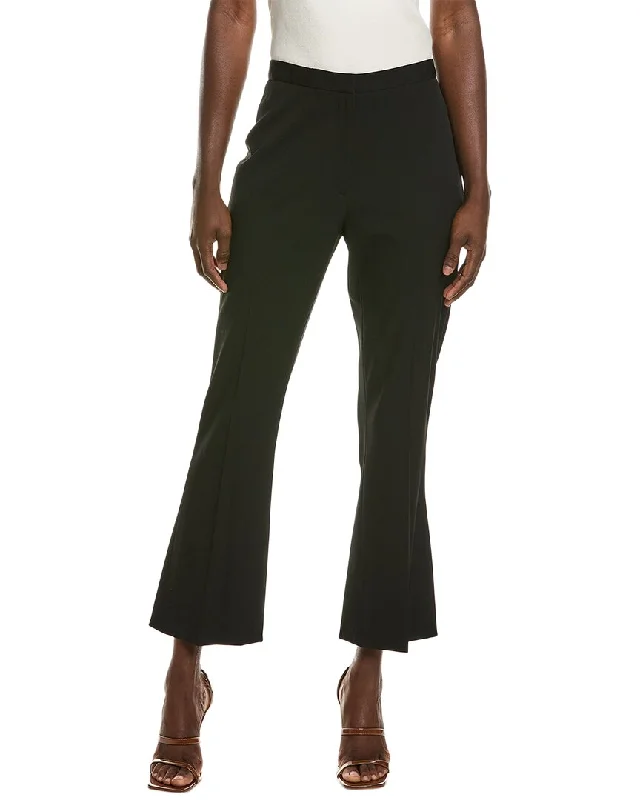 Oscar de la Renta Skinny Flare Silk-Lined Wool-Blend Pant Trendy Tapered Pants