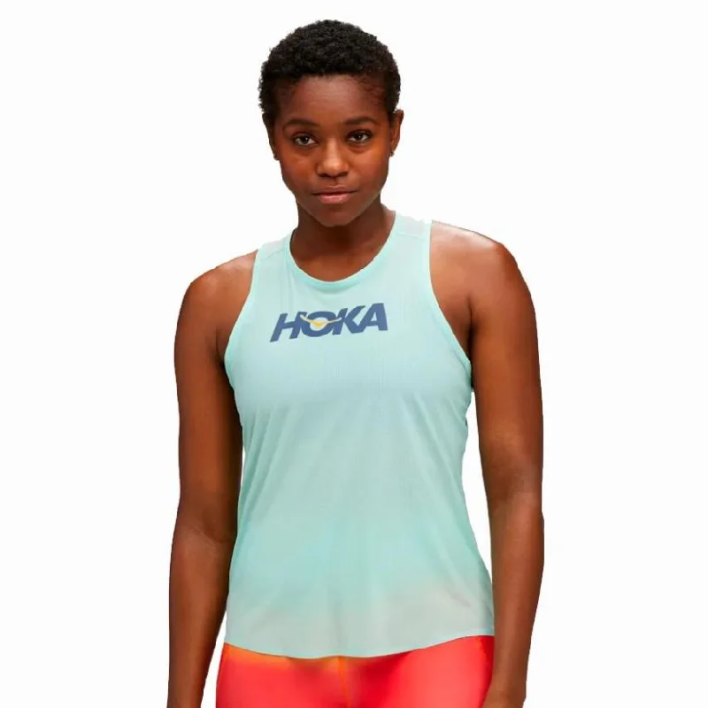 HOKA PERFORMANCE RUN TANK MUJER ribbed tank top