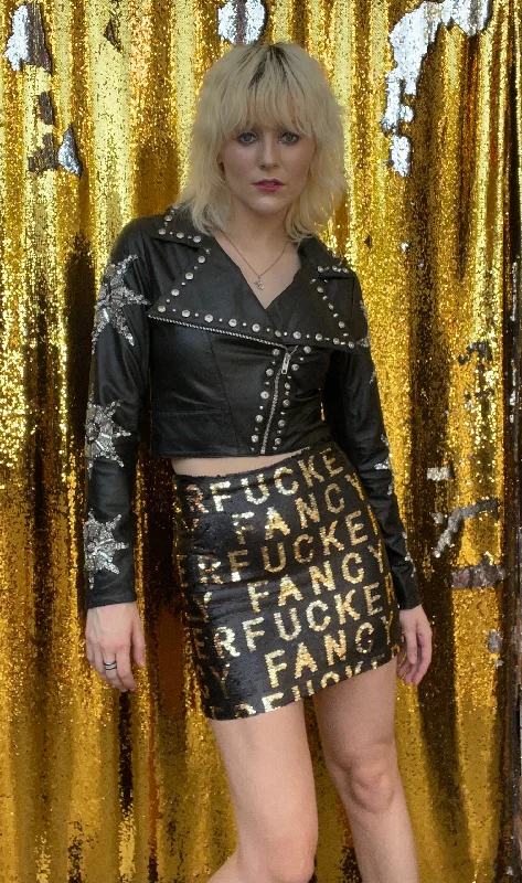 Any Old Iron Sequin Fancy Fucker Skirt silk skirt sleek