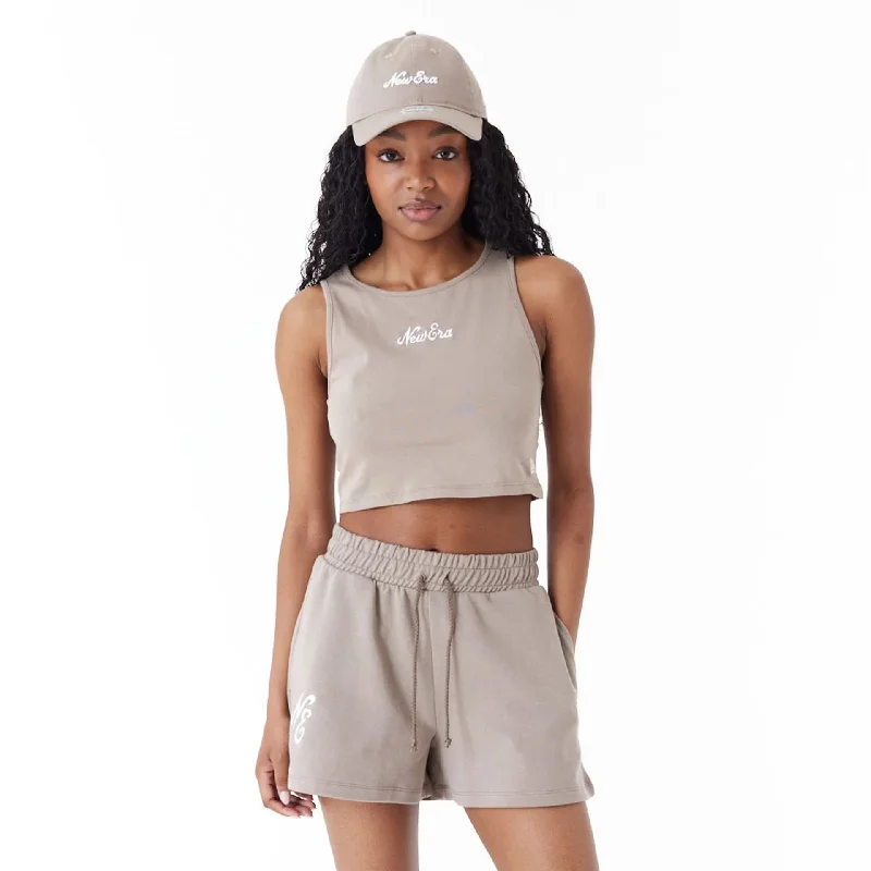 New Era Womens Brown Crop Tank Top gym tank top
