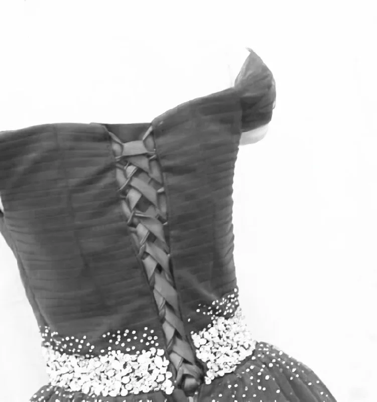 Black Off Shoulder Tulle Lace Beaded A-line Prom Dress, Black Junior Party Dresses Tunics Practical easy-care