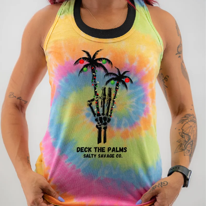 Ladies “DECK THE PALMS” Racerback Tank scoop neck tank