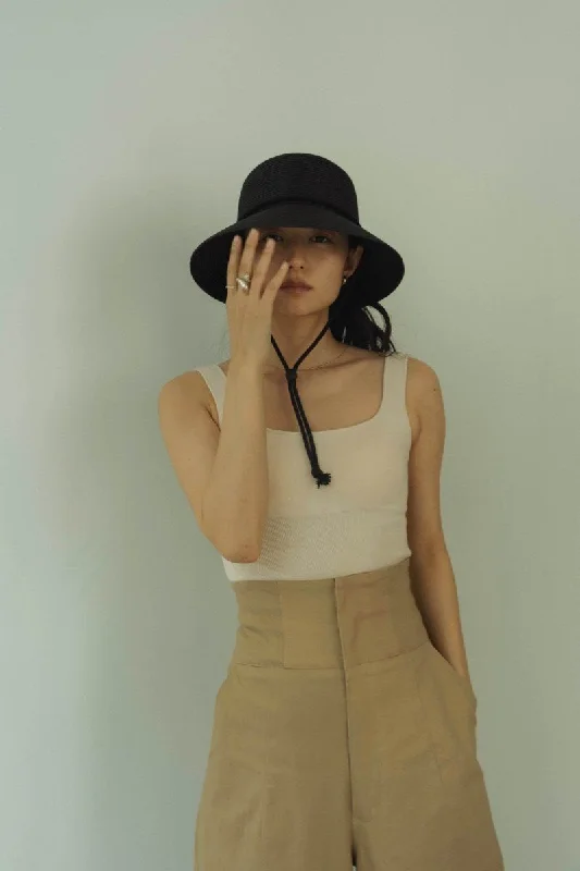 Cup in Square Tank Top/3color lace back tank