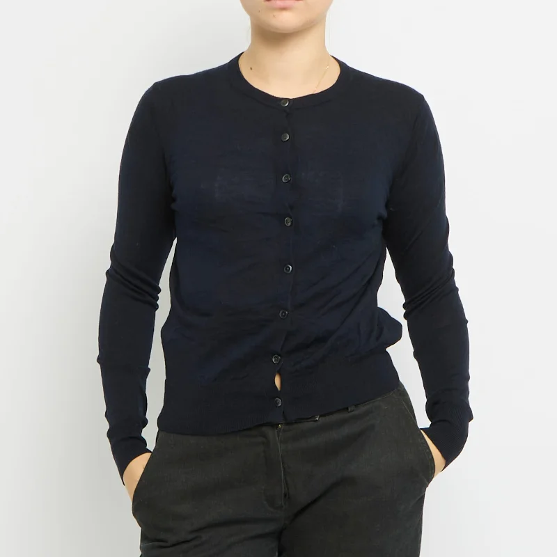Round Neck Cardigan - UK 8 Anti-Pilling Anti-Shrink Durable