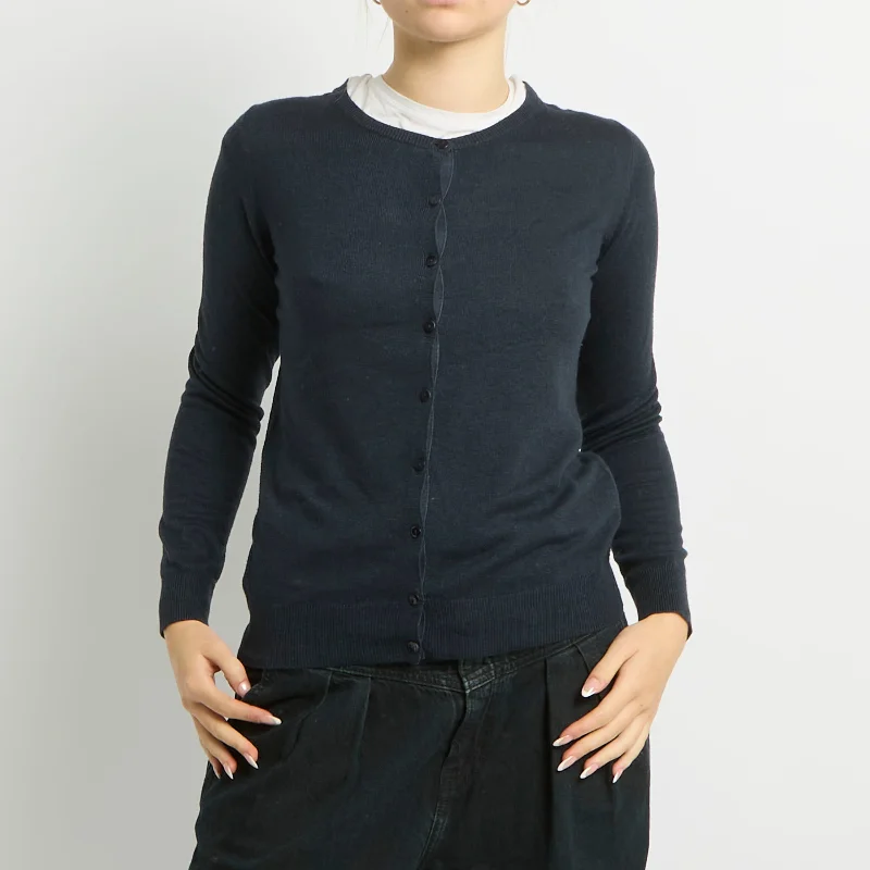 Fine Knit Cardigan - UK 12 Toggled Drawstring Belted