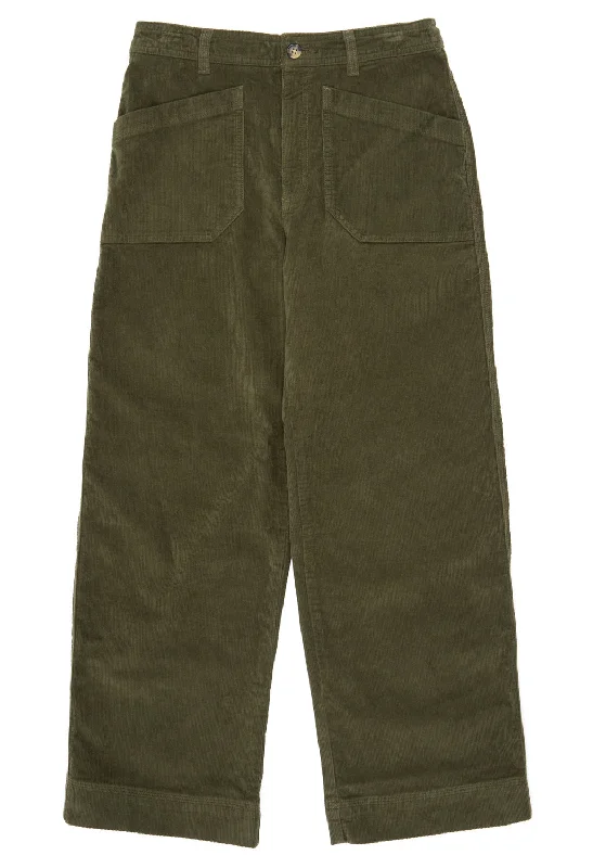 Patagonia Women's Wide Leg Cord Pants - Basin Green Stylish Elastic Waist Pants