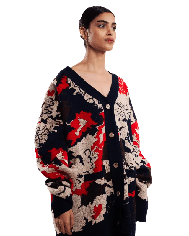 "ETERNAL SUNSHINE" JACQUARD CARDIGAN Terry Terry Cloth Terry Knit