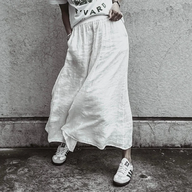 Loire linen WHITE skirt corduroy skirt durable