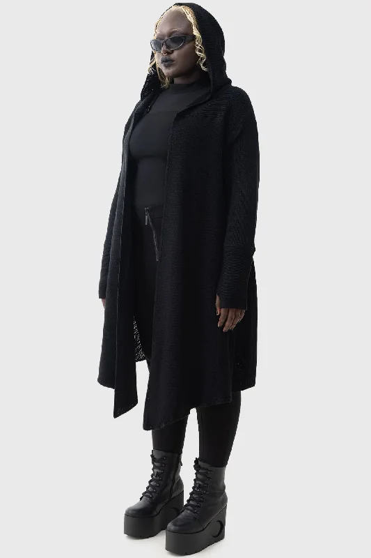 Last Quarter Hooded Cardigan [PLUS] Fleece Cardigan Nylon Polyester