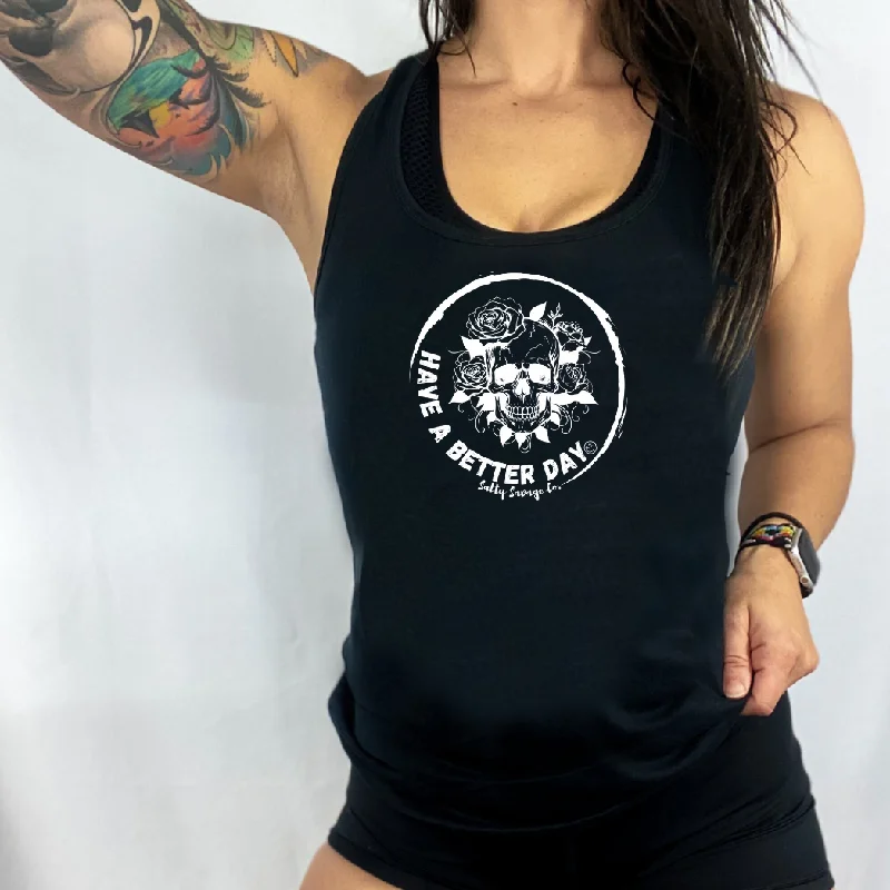 Ladies "HAVE A BETTER DAY" Racerback Tank cutout tank top