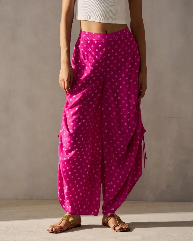Drawstring Pants - Fuchsia Fashionable Jogger Pants