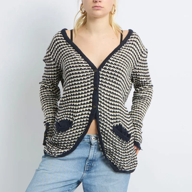 Tommy Hilfiger Chunky Knit Cardigan - UK 14 Slim Fit Regular Fit Oversized