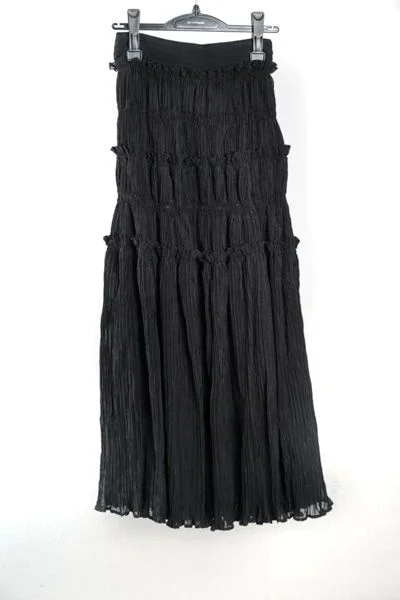Random Pleats Skirt (Black) elastic waist skirt