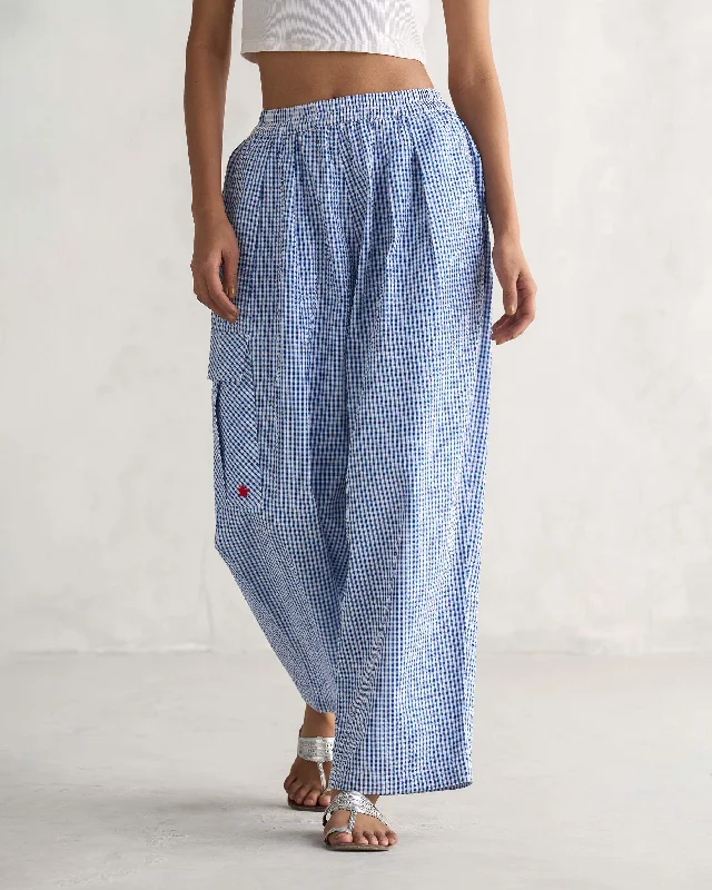 Jambiani Pants - Blue & White Classic Flared Pants