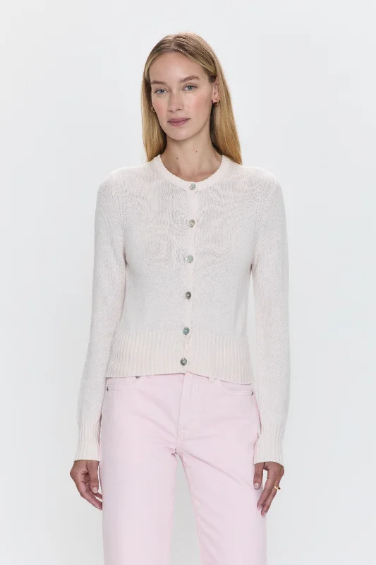 Taye Shrunken Cardigan - Barely Pink Thin Thick Dense