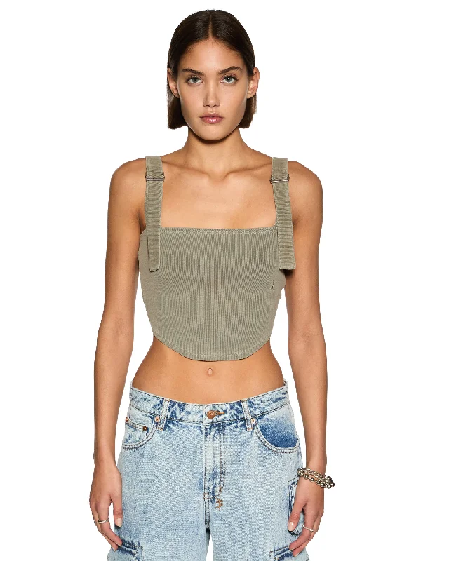 SYNDICATE BUCKLE TANK ASH ribbed tank top