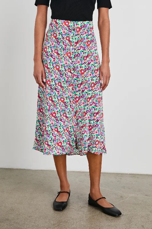 ROSETTA SKIRT - OVERSIZED MULTI FLORAL velvet skirt luxury