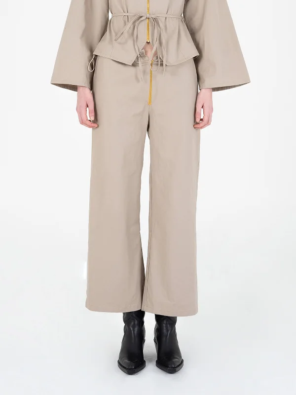 Fuji Beige Pants Comfortable Fleece Pants