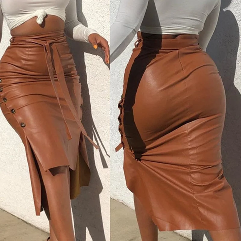 Asymmetrical Faux Leather Skirt lace skirt romantic