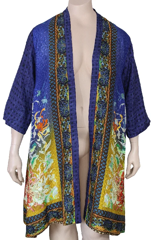 Dressori Vibrant Duster Jacket Zippered Front Buttoned Front Snap Front