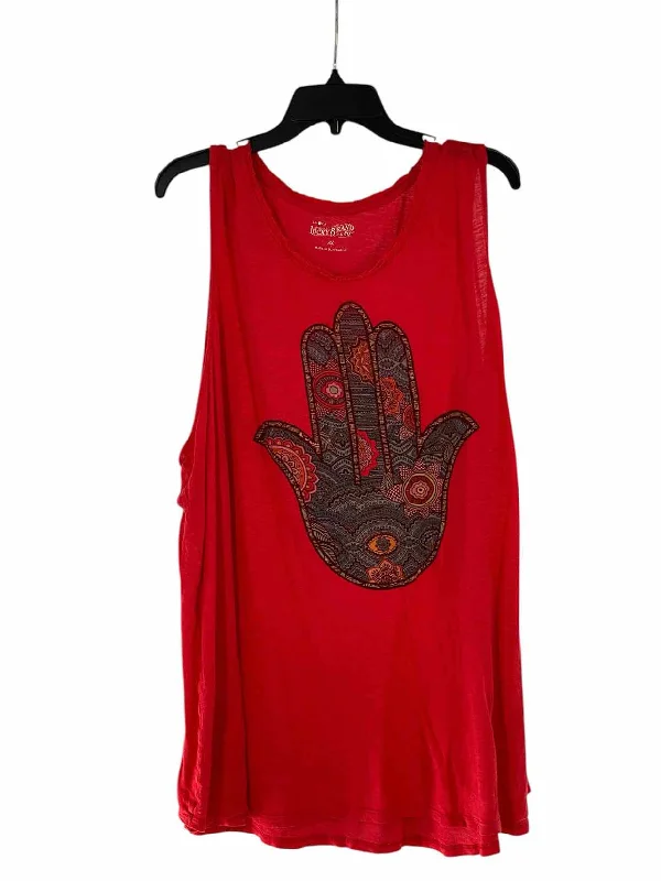 Lucky Brand Size 3X Red Print Tank Top mesh tank top