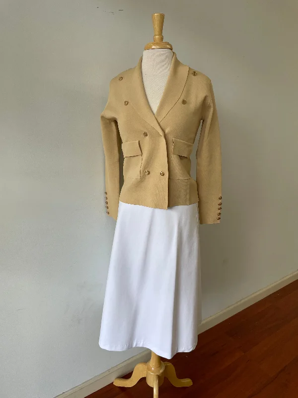 Gold Button Cardigan 602 Mesh Fabric Canvas Fabric Denim Fabric
