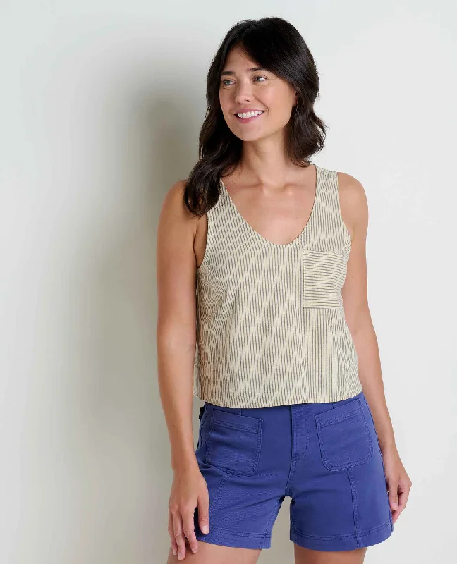 Taj Hemp Button Back Tank II one shoulder tank