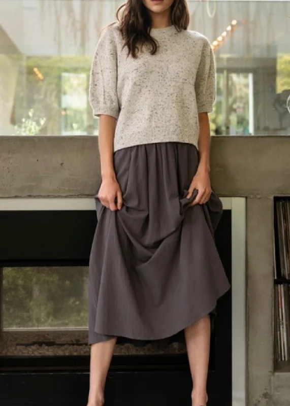 Kalem Swing Midi Length Skirt linen skirt breathable