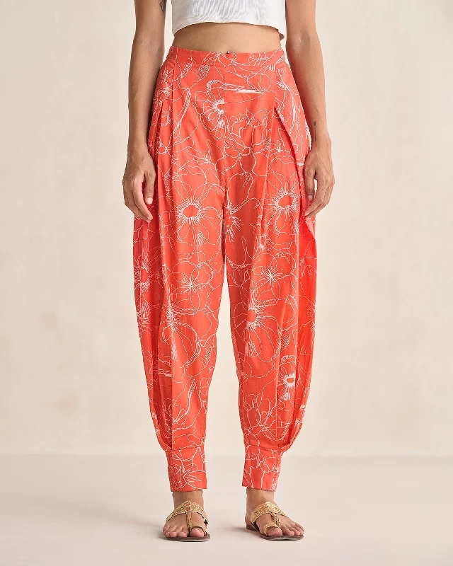 Puff Pants - Coral Fashionable Sporty Pants