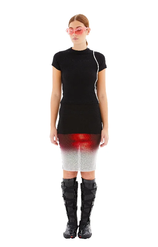 Mesh Skirt (Face Print) velvet skirt luxurious