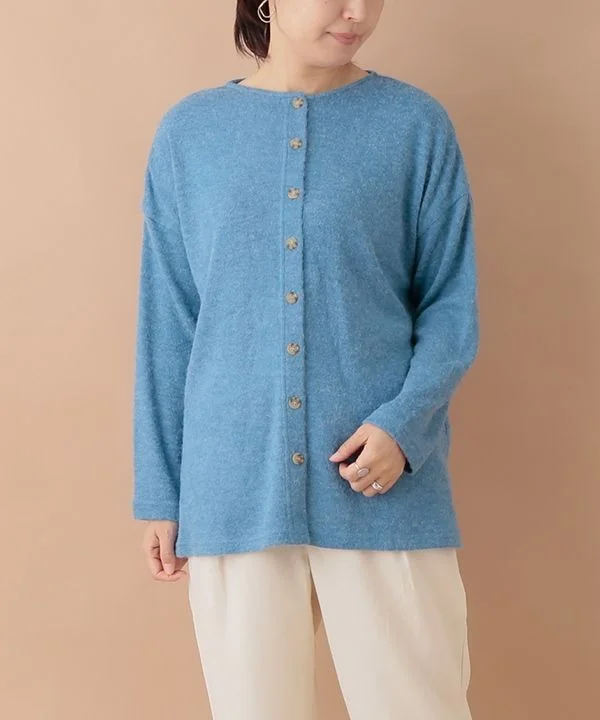 Soft cut and sewn 2-way cardigan 24W076 Boat Neck Shawl Collar Notched Collar